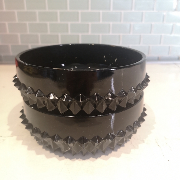 Vintage Indiana Tiara Black Pressed Glass Diamond Point 5" Bowls "RARE" - Picture 5 of 11